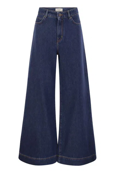 Weekend Max Mara Vega Denim Trouser Navy In Blue