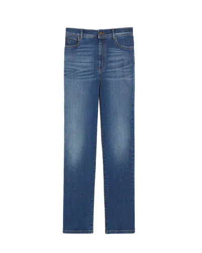 Weekend Max Mara Jeans Ortisei In Denim Stretch In Blue