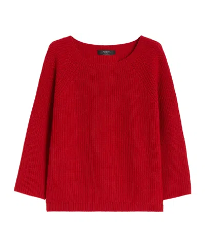 Weekend Max Mara Jersey De Hilado De Mohair In Red