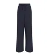 Weekend Max Mara Jersey Drawstring Straight Trousers In Blue