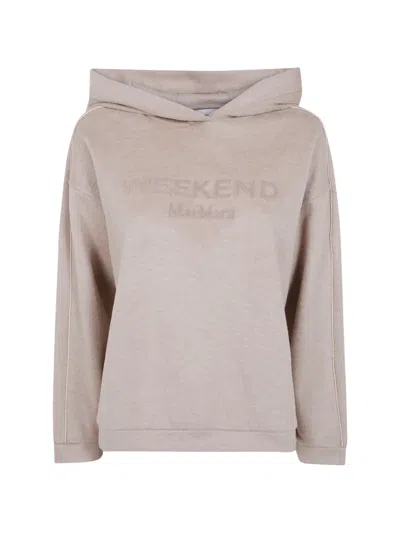 Weekend Max Mara Jersey Hooded Sweatshirt In Neutral