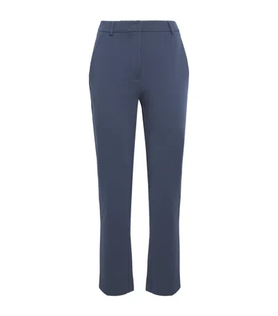 Weekend Max Mara Jersey Straight Tailored Trousers In Navy