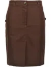 Weekend Max Mara Skirt With Button Detailing And Back Pockets In Brown
