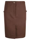 Weekend Max Mara Skirt With Button Detailing And Back Pockets In Brown