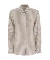 Weekend Max Mara Josef Striped Long-sleeved Shirt In Nude