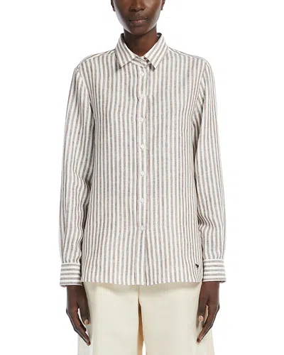 Weekend Max Mara Josef Linen Shirt In Multi