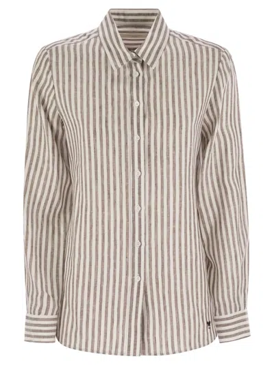 Weekend Max Mara Josef - Striped Linen Shirt In Multi