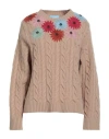 Weekend Max Mara Joyroad By Lucy Hale Woman Sweater Sand Size M Virgin Wool, Polyamide In Brown
