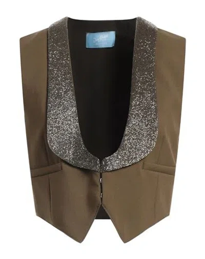 Weekend Max Mara Joyroad By Lucy Hale Woman Tailored Vest Military Green Size 12 Polyester, Virgin W