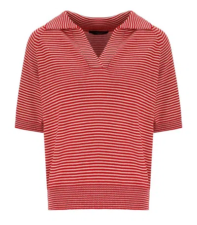 Weekend Max Mara Junior Red Poloshirt In Burgundy