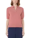 Weekend Max Mara Striped-pattern Polo-neck T-shirt In Red