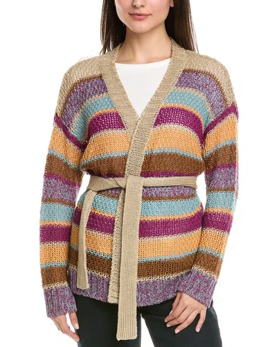 Weekend Max Mara Kabala Linen Cardigan In Beige