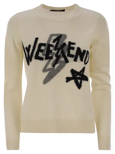 Weekend Max Mara Kansas Cashmere Yarn Sweater In Beige
