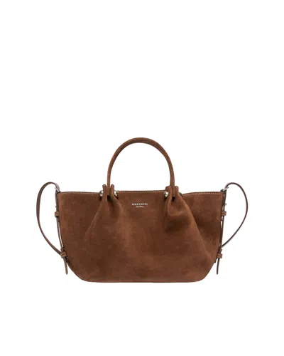 Weekend Max Mara Kario Calfskin Leather Shoulder Bag In Brown