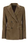 Weekend Max Mara Katanga - Cotton Velvet Blazer In Brown