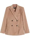 Weekend Max Mara Corduroy Double-breasted Blazer In Neutral