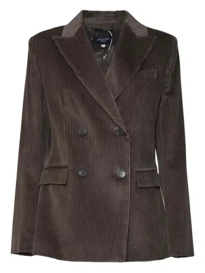 Weekend Max Mara Katanga Double-breasted Corduroy Blazer In Brown
