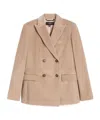 Weekend Max Mara Double-breasted Velvet Blazer In Neutral