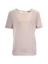 Weekend Max Mara Natural Solid Round Neck T-shirt In Neutral
