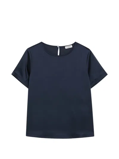 Weekend Max Mara Keyhole-detail Short-sleeve T-shirt In Blue
