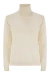 Weekend Max Mara Kiku Turtleneck In Silk And Wool Yarn In Neutral