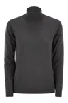 Weekend Max Mara Kiku - Turtleneck Sweater In Wool And Silk In Grey