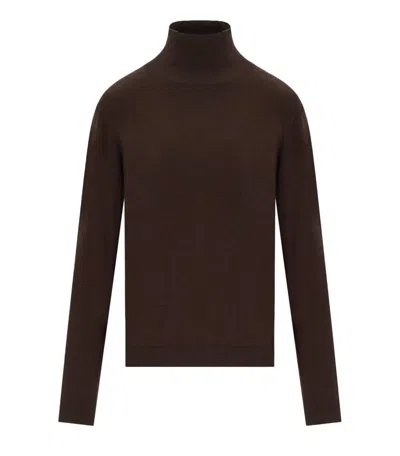 Weekend Max Mara Kiku Chocolate Turtleneck Sweater In Brown