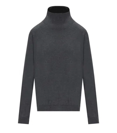Weekend Max Mara Kiku Grey Turtleneck Sweater In Gray