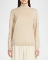 Weekend Max Mara Kiku Turtleneck Silk-wool Sweater In Ivory