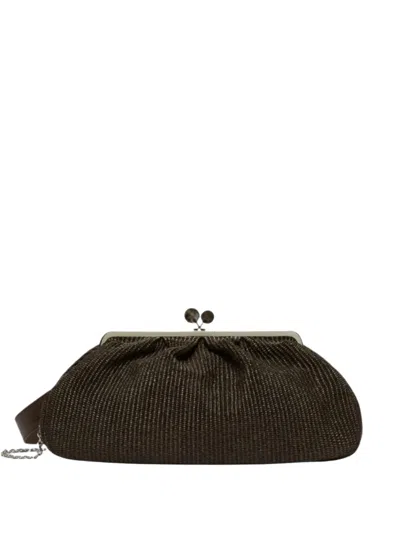 Weekend Max Mara Kiss Clasp Clutch Bag In Brown