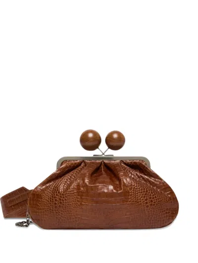 Weekend Max Mara Leaded Leather Pastry Bag In Brown