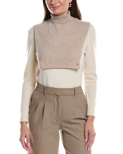 Weekend Max Mara Knit Jersey Cashmere Scarf In Tan