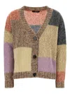 Weekend Max Mara Multicolor Acrylic Blend Camera Cardigan In Brown