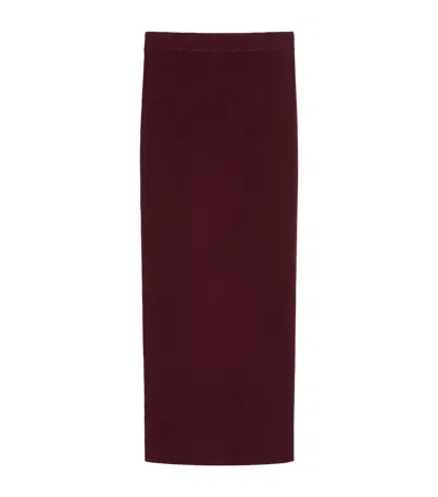 Weekend Max Mara Knitted Midi Skirt In Red
