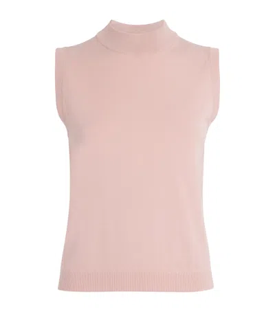 Weekend Max Mara Knitted Sleeveless Top In Pink
