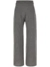 Weekend Max Mara Wool Blend Wide Leg Joggers With Elastic Waistband In Grey