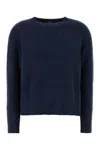 Weekend Max Mara Oversize Crew Neck Alpaca Blend Sweater In Blue