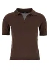 Weekend Max Mara Collar Design Silk Blend Polo Shirt In Brown