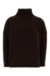 Weekend Max Mara Borgia Turtleneck Wool Sweater With Dropped Shoulders In Brown