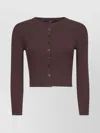 Weekend Max Mara Knitwear Cropped Ribbed Texture Long Sleeves In Brown