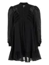 Weekend Max Mara Lace-insert Ruffled Mini Dress In Black