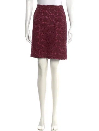 Pre-owned Weekend Max Mara Lace Pattern Knee-length Skirt In Burgundy