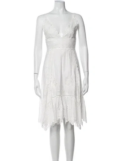 Pre-owned Weekend Max Mara Lace Pattern Mini Dress In White