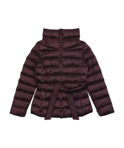 Weekend Max Mara Lace Up Quilted Down Jacket In Red