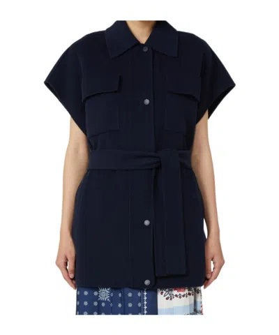 Weekend Max Mara Lace-up Vest In Black