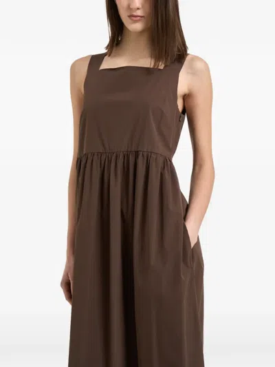 Weekend Max Mara Lace-panel Midi Dress In Brown
