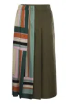 WEEKEND MAX MARA WEEKEND MAX MARA LALLO - PRINTED TWILL AND GABARDINE SKIRT