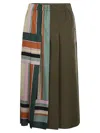 Weekend Max Mara Midi Skirt In Printed Twill And Multicolor Gabardine In Multi