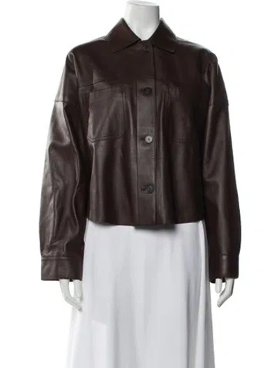 Pre-owned Weekend Max Mara Lamb Leather Jacket W/ Tags In Brown