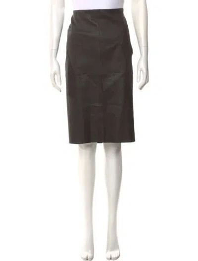 Pre-owned Weekend Max Mara Lamb Leather Knee-length Skirt In Black